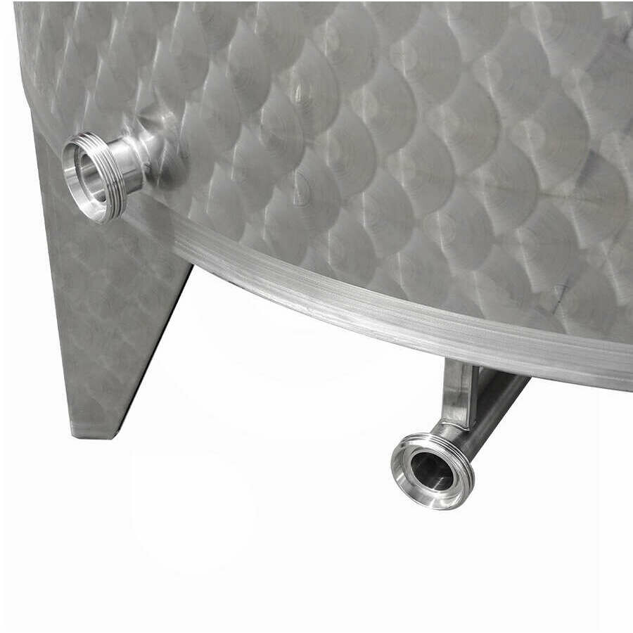 Измельчительная емкость из нержавеющей стали объемом 200 л с коническим дном под углом 10°.