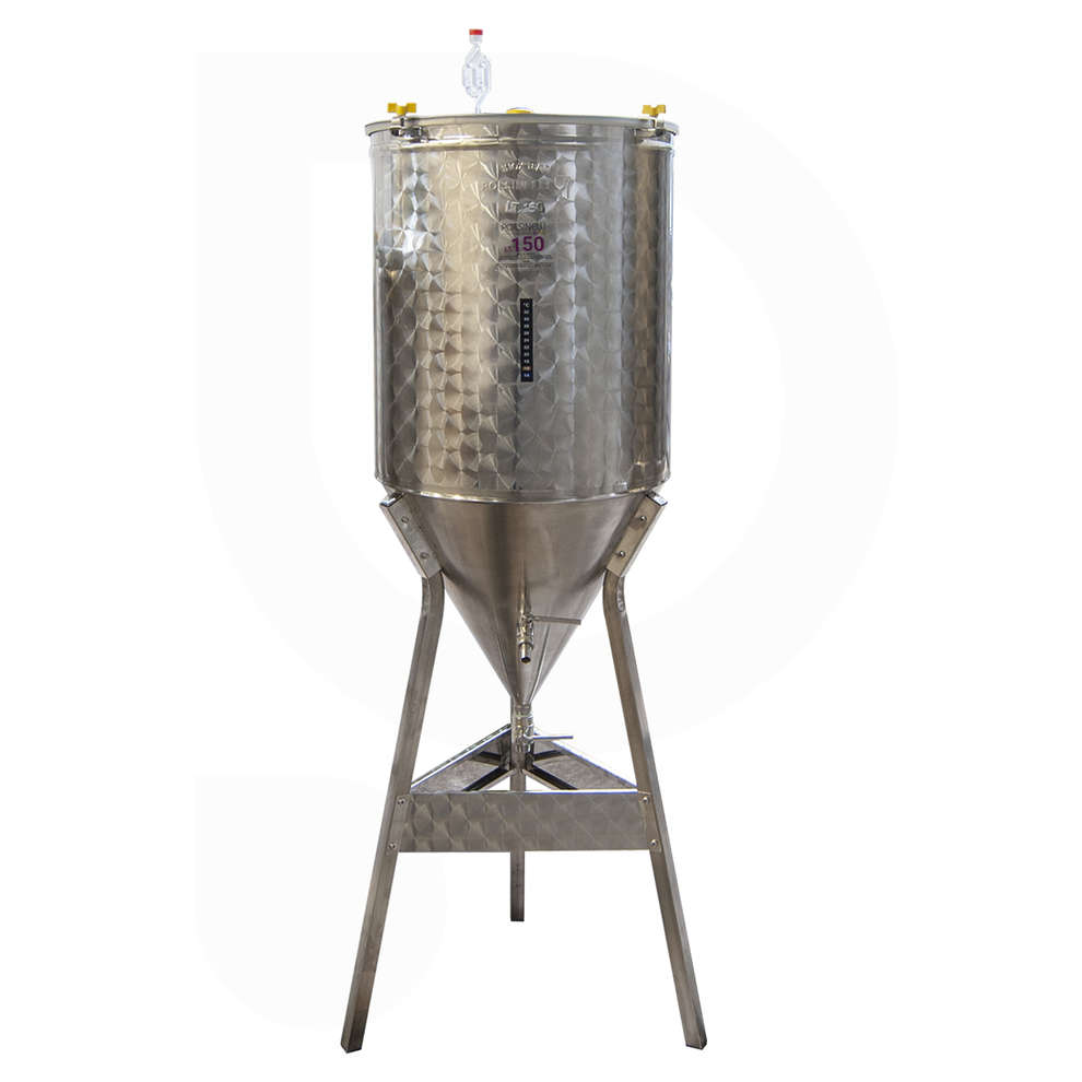 Конический ферментер из нержавеющей стали, 60°C, 150 л. 