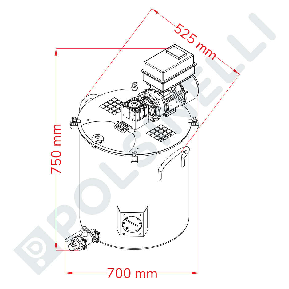 Cuve pour confiture motorisée 75 L Tri-Clamp avec variateur