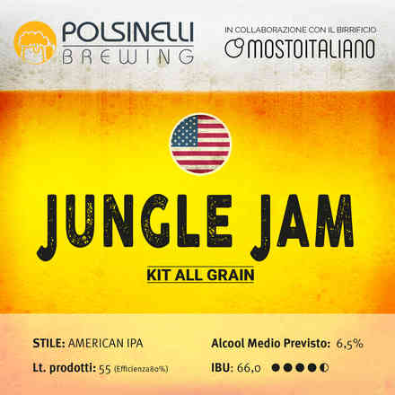 Набор для приготовления пива Jungle Jam из цельного зерна объемом 55 л - IPA