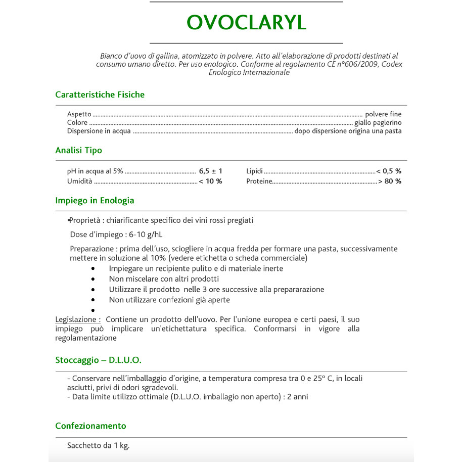 Порошок яичного альбумина Овокларил (1 кг)