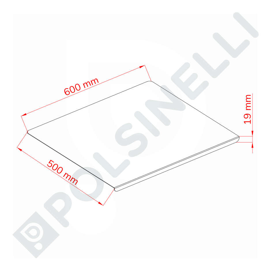 Разделочная доска из нержавеющей стали AISI 304 - 60x50 см.