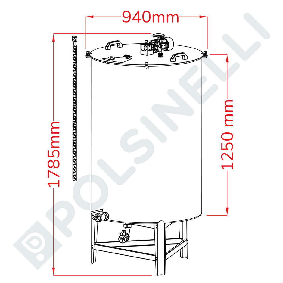 Резервуар для заправки объемом 700 л