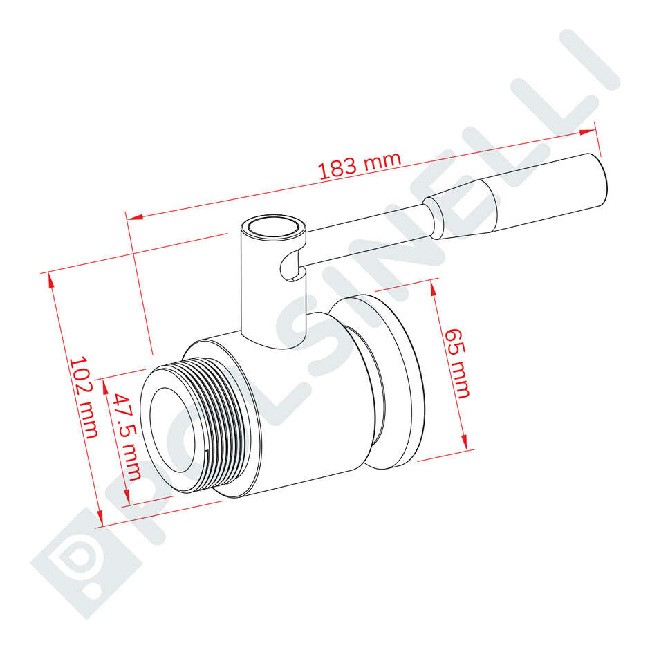 Шаровой кран из нержавеющей стали 1" 1/2" Garolla 40