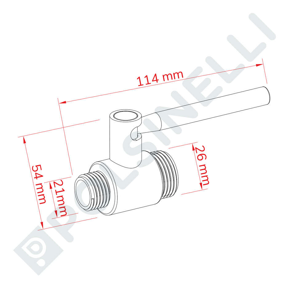 Шаровой кран из нержавеющей стали 1/2" M x 3/4" M DN15