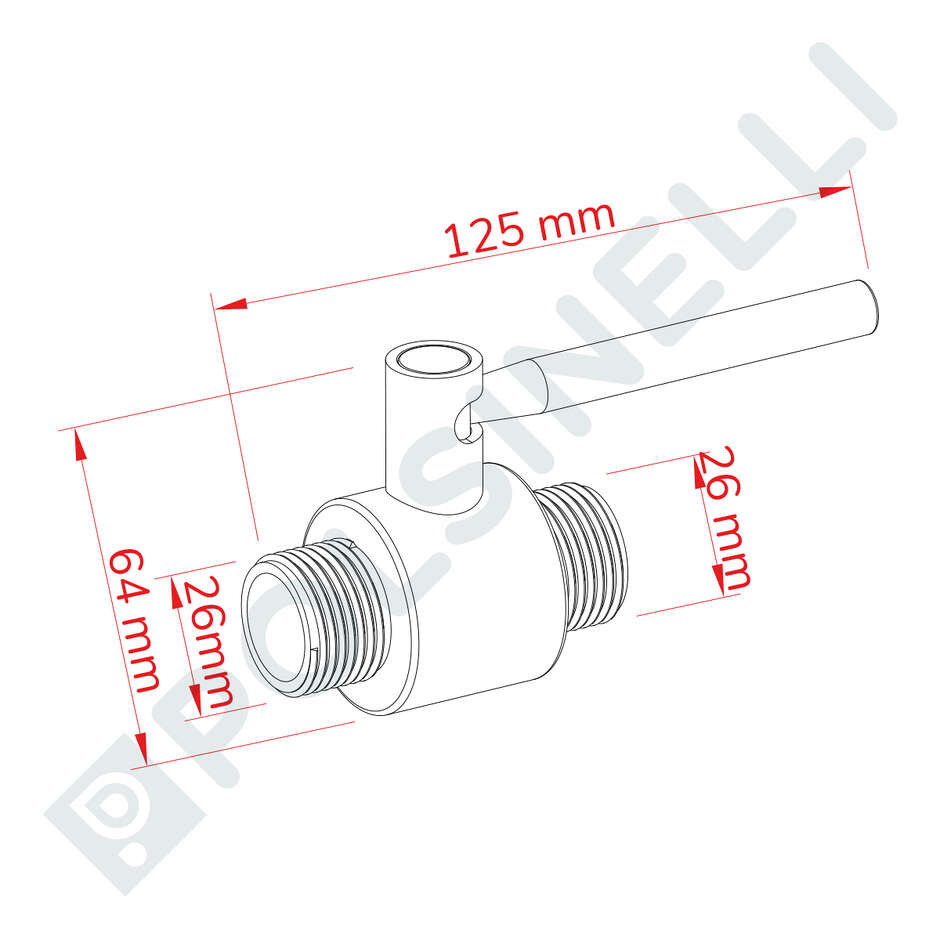 Шаровой кран из нержавеющей стали 3/4" M x 3/4" M DN20