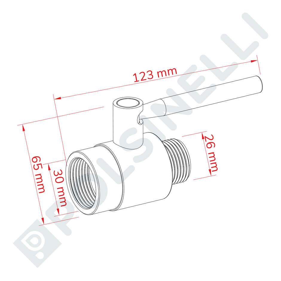 Шаровой кран из нержавеющей стали DN20 1” F x 3/4” M